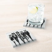 Cat Runway Models durch den Catwalk Glasuntersetzer (Schrägansicht)