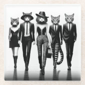 Cat Runway Models durch den Catwalk Glasuntersetzer (Vorderseite)