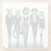 Cat Runway Models durch den Catwalk Glasuntersetzer (Rückseite)