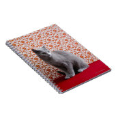 Cat (Russian blue) and wallpaper background Notizblock (Rechte Seite)