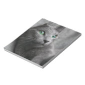Cat Russian Blue Look Eyes Grau Pet Notizblock (Rotiert)