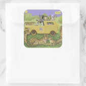 Cat Safari Quadratischer Aufkleber (Tasche)