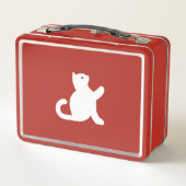 Cat sagt Hallo Metall Brotdose (Rückseite)