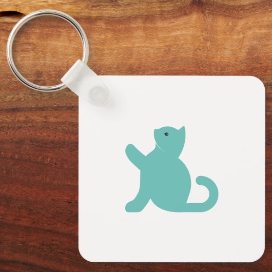 Cat sagt Hallo Schlüsselanhänger (Vorderseite)