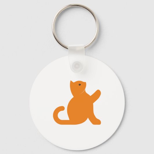 Cat sagt Hallo Schlüsselanhänger (Vorderseite)