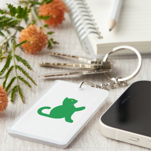 Cat sagt Hallo Schlüsselanhänger (Vorderseite rechts)