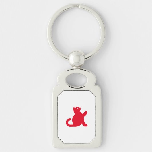 Cat sagt Hallo Schlüsselanhänger (Vorderseite)