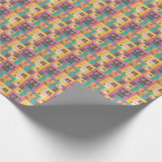 Cat sagt: Hey Funny Memes Geschenkpapier (Ecke)