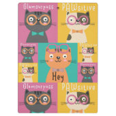 Cat sagt: Hey Funny Memes Zwischenablage Klemmbrett (Rückseite)