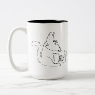Cat sagt, Kaffee macht mich weniger Murdery Zweifarbige Tasse
