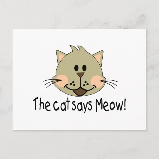 Cat sagt Meow Postkarte (Vorderseite)