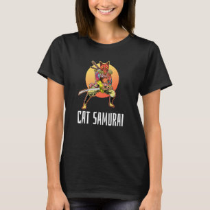 Cat Samurai Japanisch Sad Ästhetik Edgy Streetwear T-Shirt