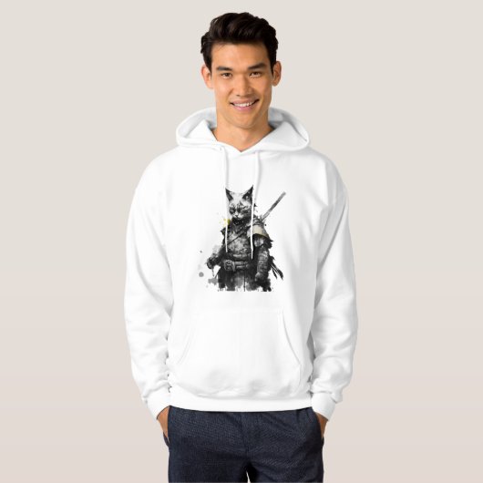 Cat Samurai katana Hoodie (Vorne ganz)