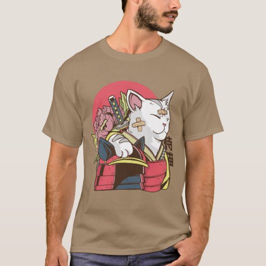 Cat Samurai T-Shirt (Vorderseite)