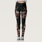Cat Samurai Warrior Japanisch Leggings (Vorderseite)