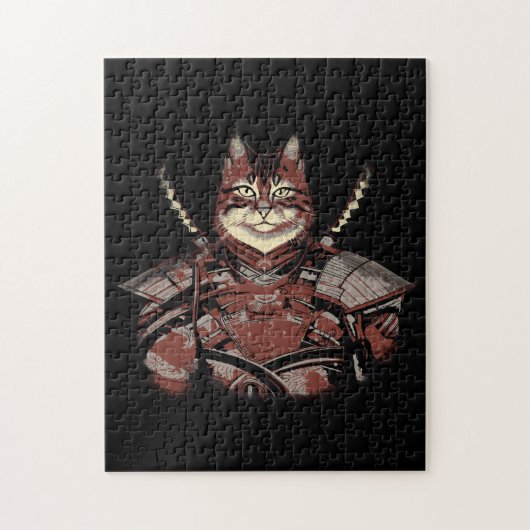 Cat Samurai Warrior Japanisch Puzzle (Vertikal)