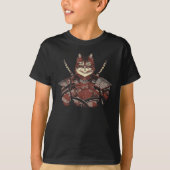 Cat Samurai Warrior Japanisch T-Shirt (Vorderseite)