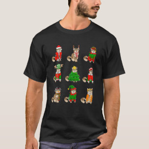 Cat Santa Claus Elf Reindeer Xmas Tree Gingerbread T-Shirt