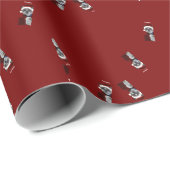 Cat Santa Claws Christmas Maureen Girard Blue Eye Geschenkpapier (Rolleneckpunkt)