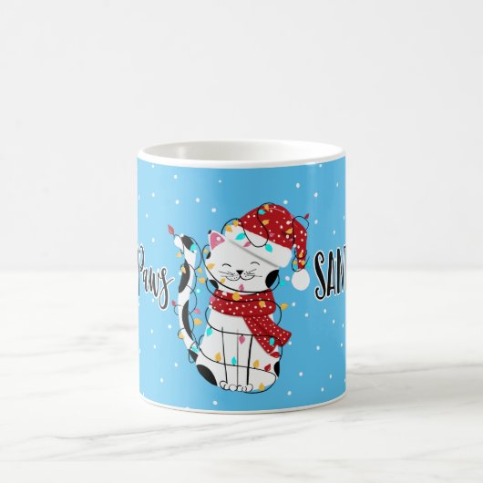 Cat santa claws paws katzenhafte lustige Witze Wei Kaffeetasse (Mittel)