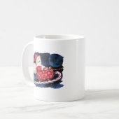 Cat Santa in Santa Sleigh Geschenke liefern Kaffeetasse (Vorderseite Links)