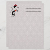 Cat Santa und Maus mit Weihnachtsgeschenk Briefbogen (Vorne/Hinten)