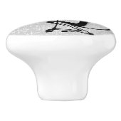 Cat Santa und Maus mit Weihnachtsgeschenk Keramikknauf (Seitenansicht)