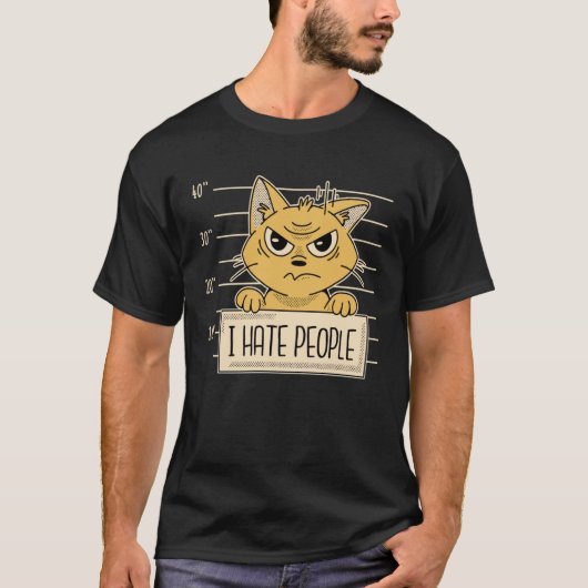 Cat Sarcasm I Hasse Menschen T-Shirt (Vorderseite)