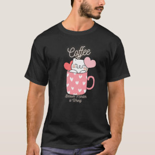 Cat Sarcasm Meme lustigen Kaffee, weil Mord ist Kr T-Shirt