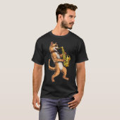 Cat Saxophone Player T-Shirt (Vorne ganz)