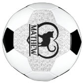 Cat Sayings and Silhouette Heart Split Monogram Fußball (Gedreht)