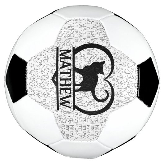 Cat Sayings and Silhouette Heart Split Monogram Fußball (Gedreht)