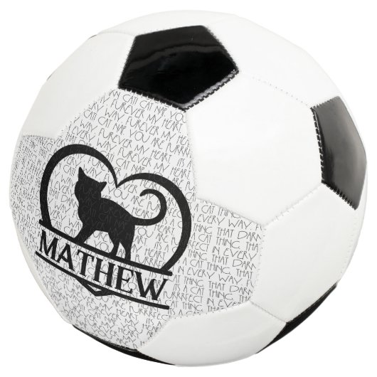 Cat Sayings and Silhouette Heart Split Monogram Fußball (Dreiviertel)