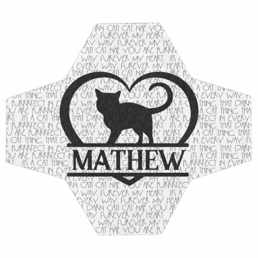 Cat Sayings and Silhouette Heart Split Monogram Fußball (Flach)