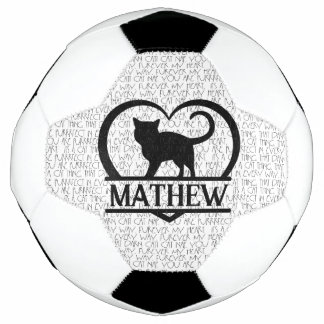 Cat Sayings and Silhouette Heart Split Monogram Fußball