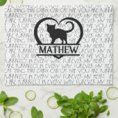 Cat Sayings and Silhouette Heart Split Monogram  Geschirrtuch (Gefaltet)