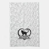 Cat Sayings and Silhouette Heart Split Monogram  Geschirrtuch (Vertikal)