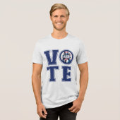 Cat Says Vote Tri-Blend Shirt (Vorderseite voll)