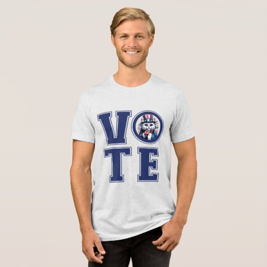 Cat Says Vote Tri-Blend Shirt (Vorderseite voll)