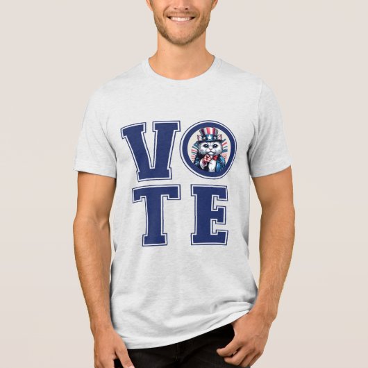 Cat Says Vote Tri-Blend Shirt (Vorderseite)