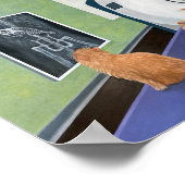 Cat Scan. Cat & Fish Art, Veterinarian Gift. Poster (Ecke)