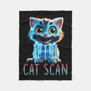 Cat Scan Ct Scan Halloween Cat Röntgen Pun Meme Kr Fleecedecke