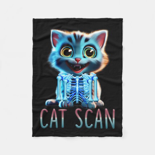 Cat Scan Ct Scan Halloween Cat Röntgen Pun Meme Kr Fleecedecke (Vorderseite)