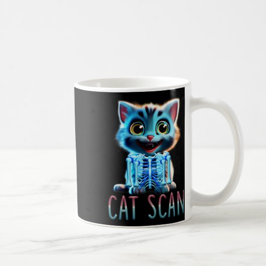 Cat Scan Ct Scan Halloween Cat Röntgen Pun Meme Kr Kaffeetasse (Rechts)