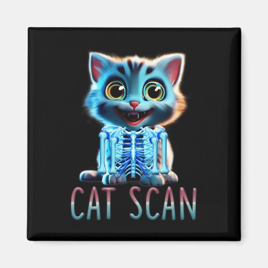 Cat Scan Ct Scan Halloween Cat Röntgen Pun Meme Kr Magnet (Vorne)