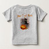 Cat Scared by Pumpkin Fun Halloween Charakter Baby T-shirt (Rückseite)