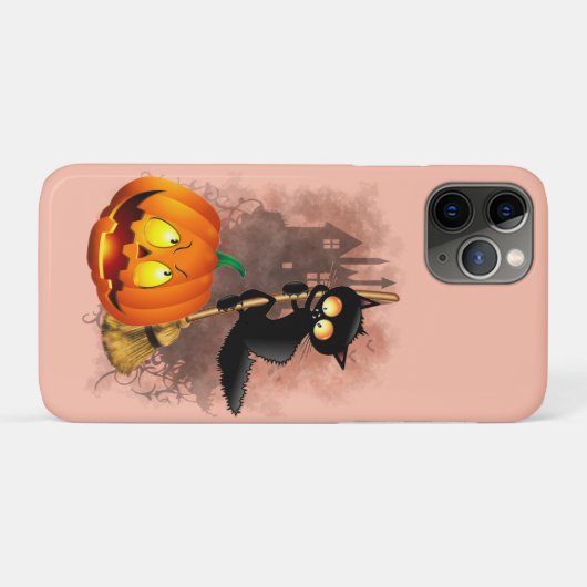 Cat Scared by Pumpkin Fun Halloween Charakter Case-Mate iPhone Hülle (Rückseite (Horizontal))