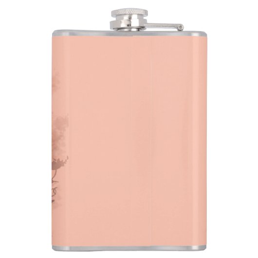 Cat Scared by Pumpkin Fun Halloween Charakter Flachmann (Rückseite)