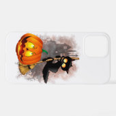 Cat Scared by Pumpkin Fun Halloween Charakter iPhone Hülle (Rückseite (Horizontal))