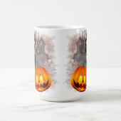 Cat Scared by Pumpkin Fun Halloween Charakter Kaffeetasse (Mittel)
